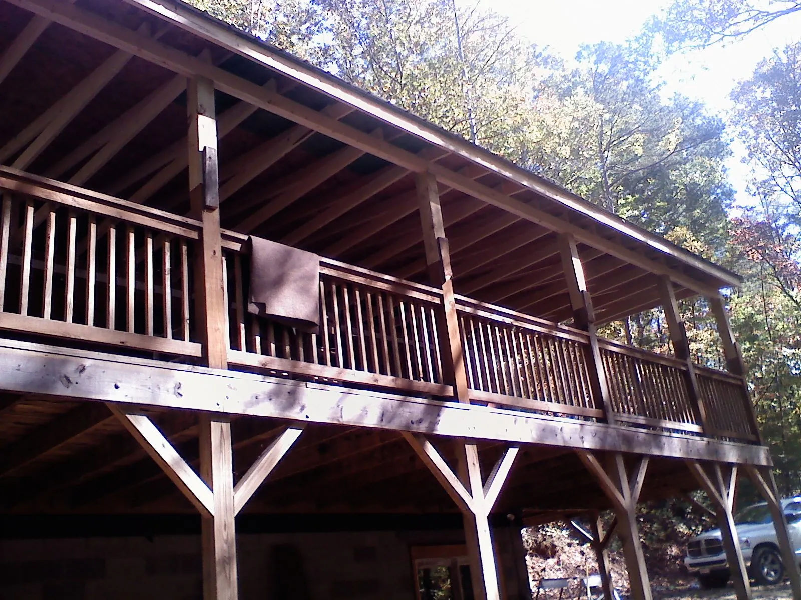 Timber framing under a new elevated porch and deck — Roof Leak Repair in Chadwick by Roofing Brothers